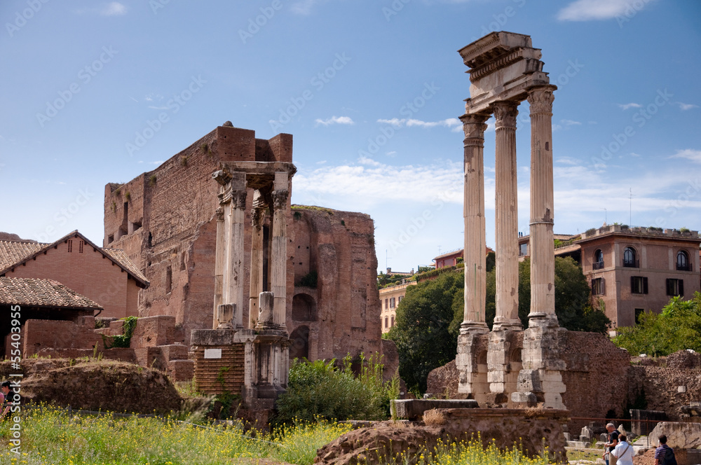 Column ruins at Roman Forum at roan forum
