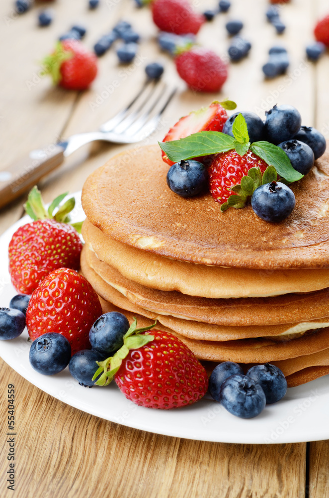 Pancakes with berries Pancakes with berries