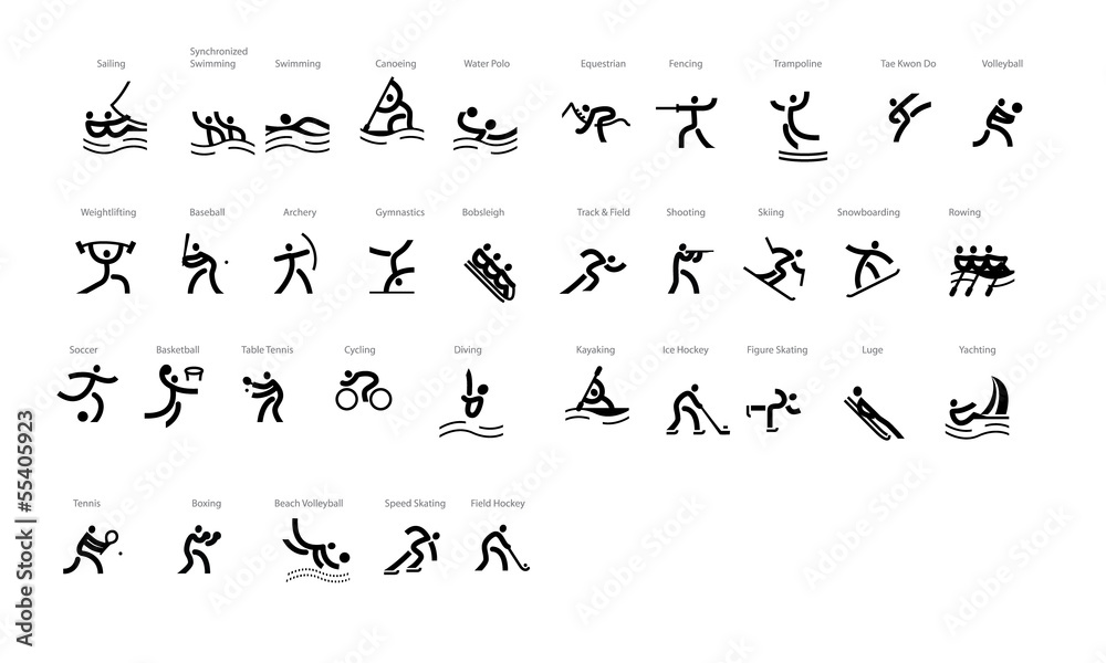 Naklejka premium Sport Icons (black and white)