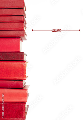red books in a row with place for your text