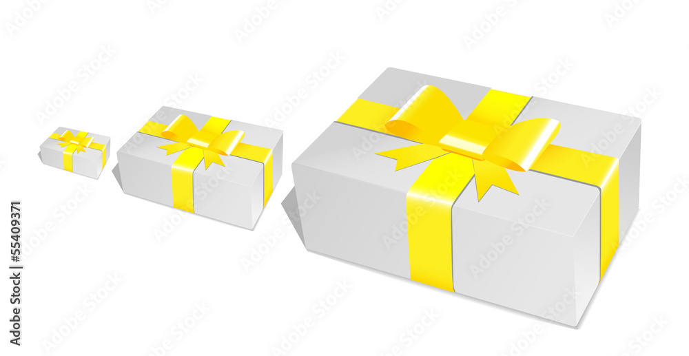 gift boxes yellow