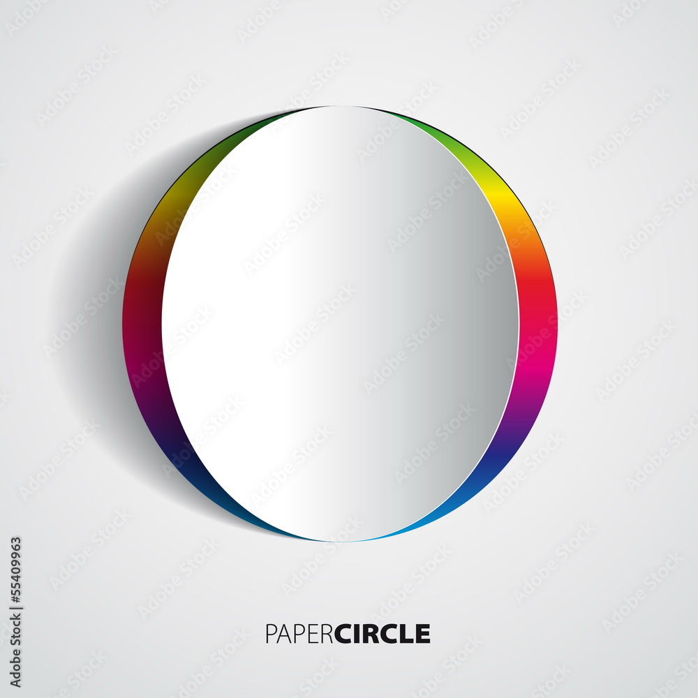 Abstract rainbow and white paper circle Abstract rainbow and white paper circle