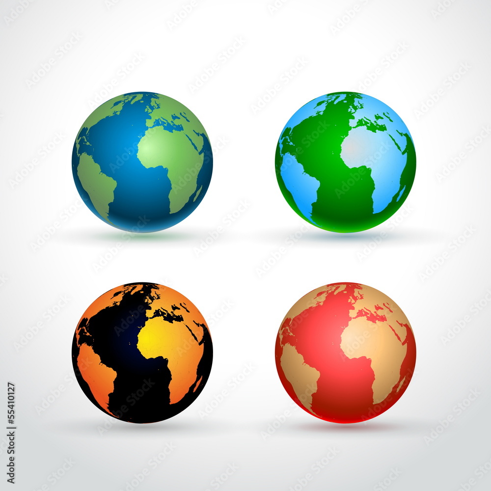 World globe - editable vector illustration