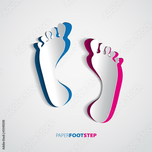 Paper Footprint isolated on white - vector 