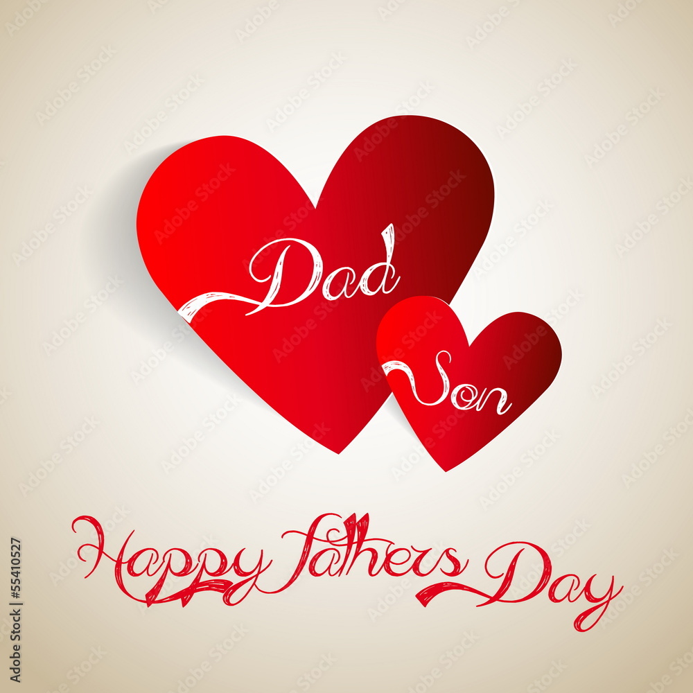 Happy Father's day sign from paper - gift vector card 