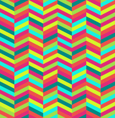 Crédence de cuisine Zigzag Motif rétro abstrait années soixante-dix  © Cienpies Design