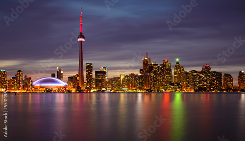 Toronto Skyline at Night and Reflection