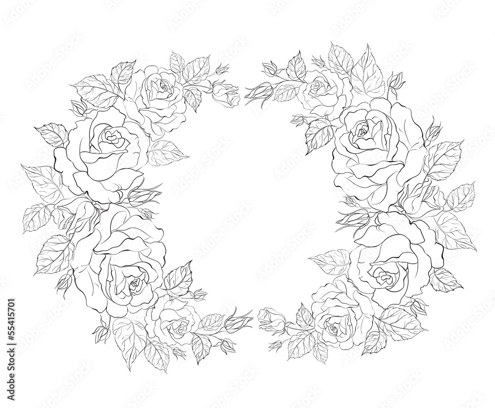 Silhouette of rose with sample text.