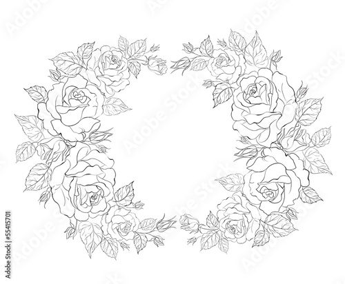 Wallpaper Mural Silhouette of rose with sample text. Torontodigital.ca