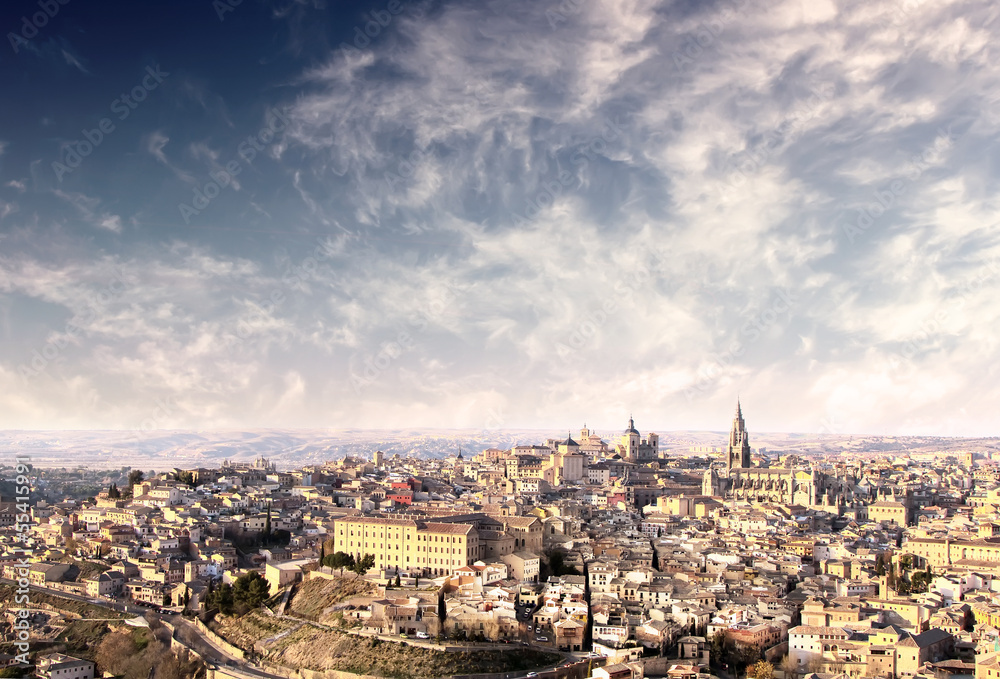 Panorama of ancient city of Toledo