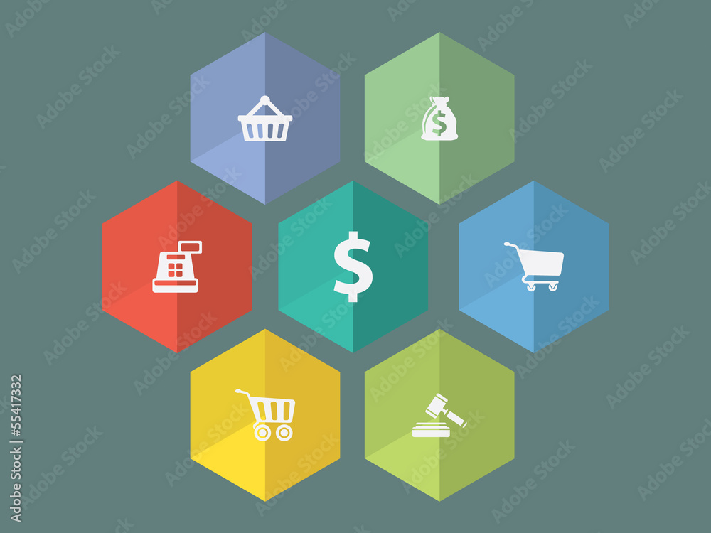 Flat design ecommerce icons in editable vector format Flat design ecommerce icons in editable vector format