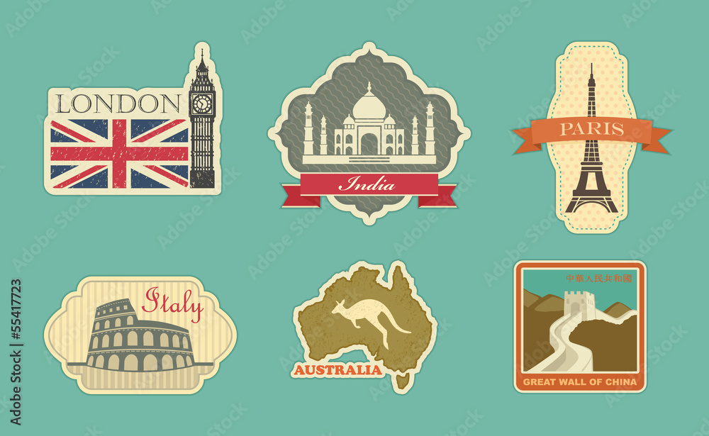 Obraz premium Labels of travel