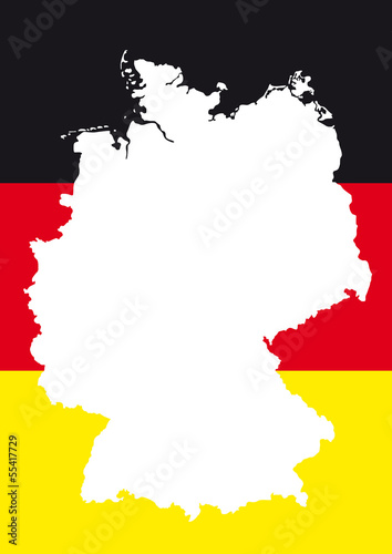 Detaillierte Deutschlandkarte auf Fahne