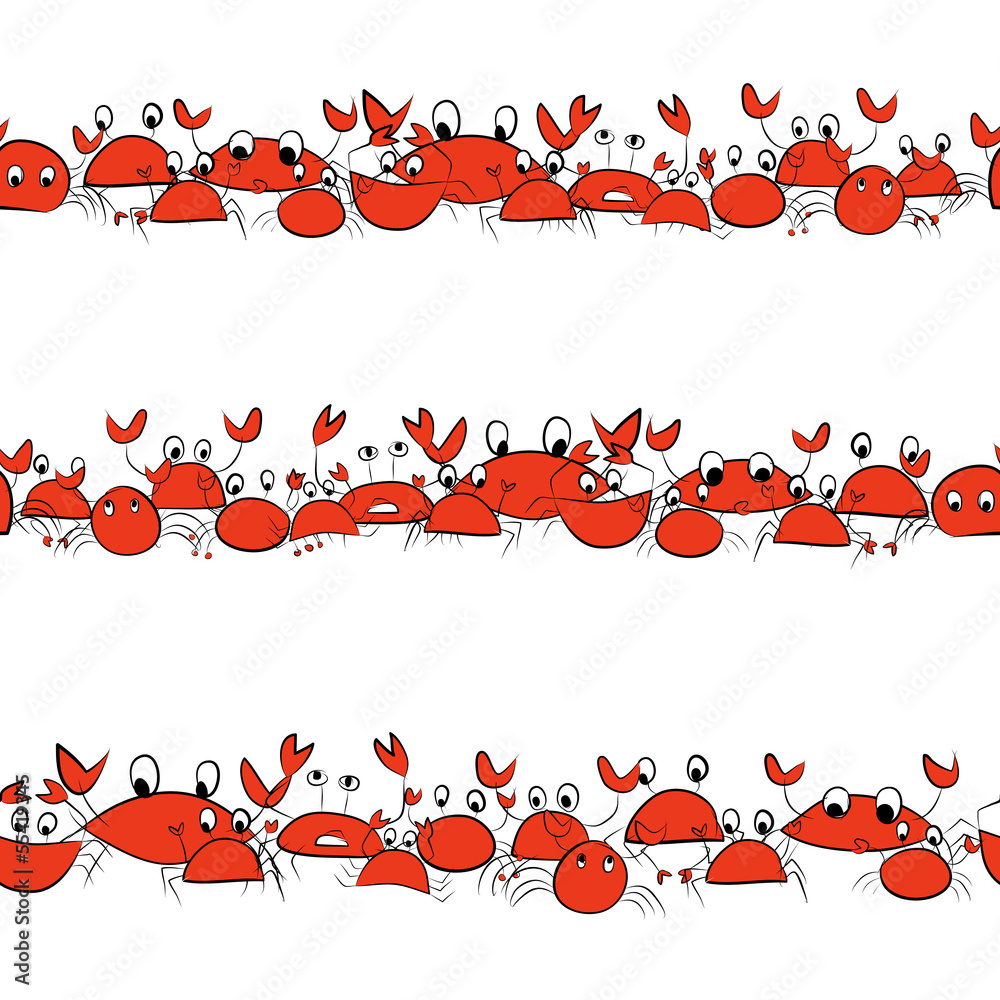 Funny crabs, seamless pattern for your design Funny crabs, seamless pattern for your design