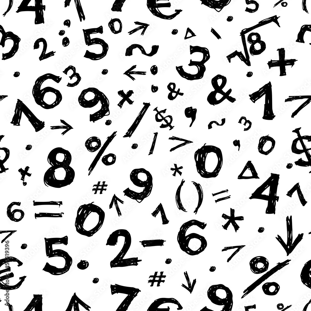 Math symbols, seamless pattern for your design Math symbols, seamless pattern for your design