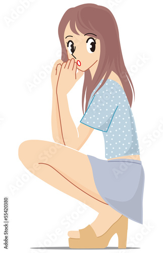 見つめる女性