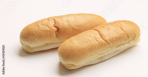 Long loaf bread. Isolated on white