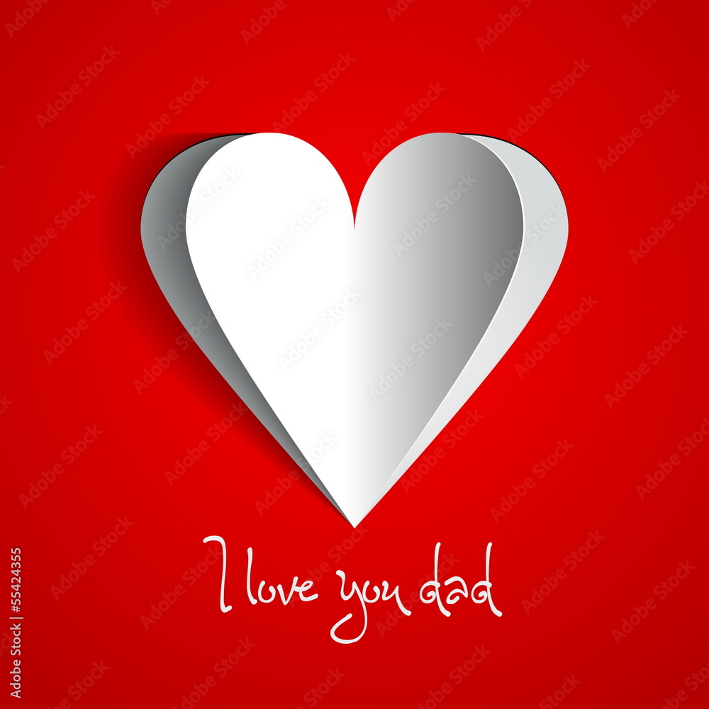 Happy Father's day heart - gift vector card