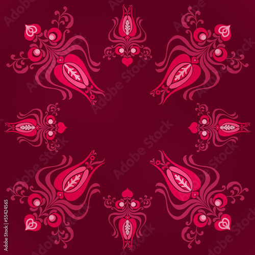Designs and floral with a purple background