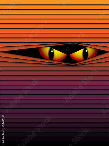 Halloween Background Scary Eyes Orange Vector