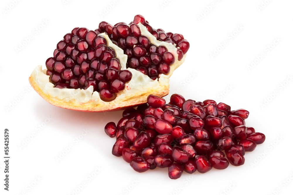 pomegranate section seeds heap pomegranate section seeds heap