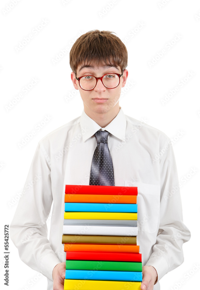 Student Holding Pile of the Books Student Holding Pile of the Books