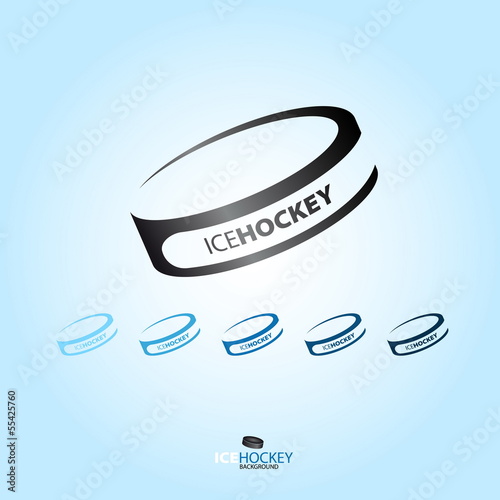Hockey puck - abstract Vector logotype