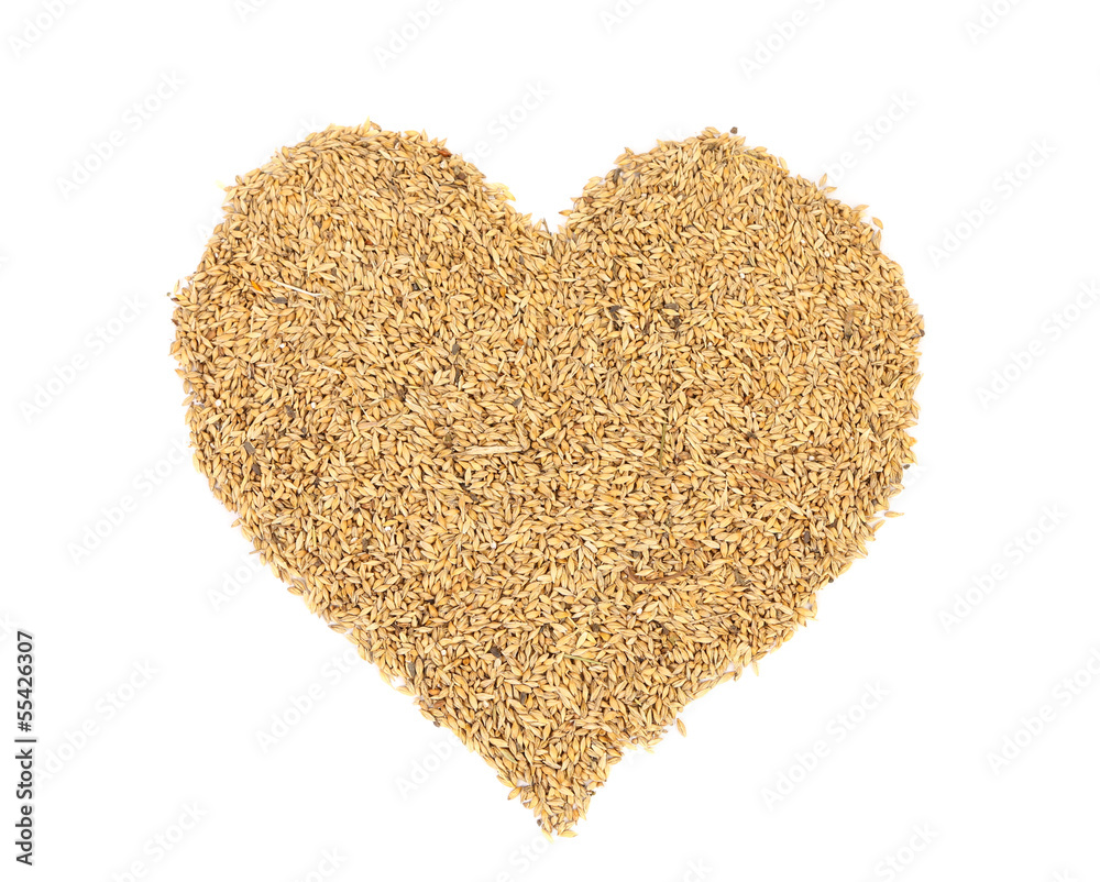 Heart symbol of wheat grains. Heart symbol of wheat grains.