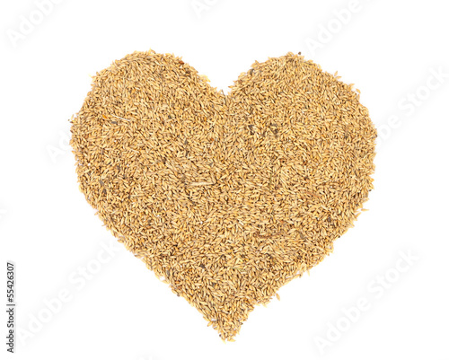 Heart symbol of wheat grains.