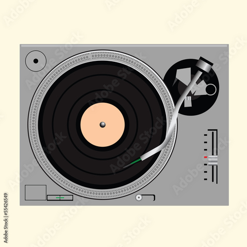 Vinyl record on turntable