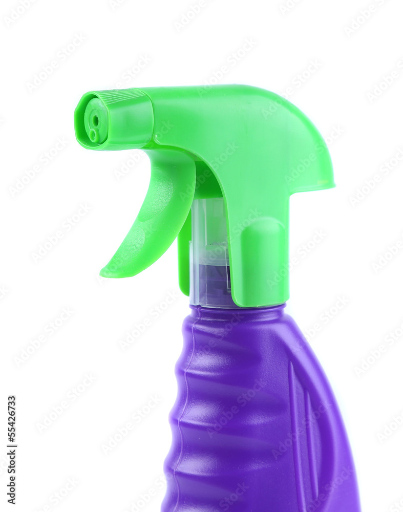Blue plastic spray bottle isolated Blue plastic spray bottle isolated