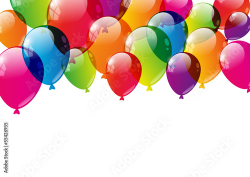 Color balloons background with place for text