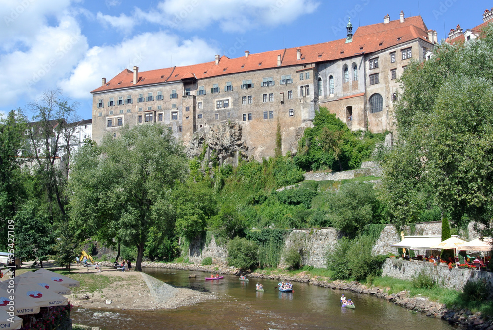 Cesky Krumlov Schloss mit Moldau