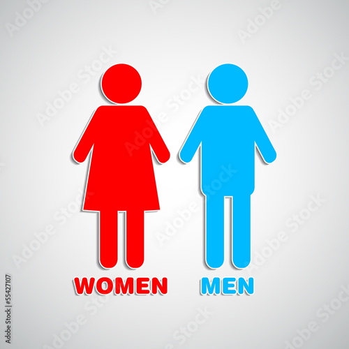 Woman and man sign toilet restroom design