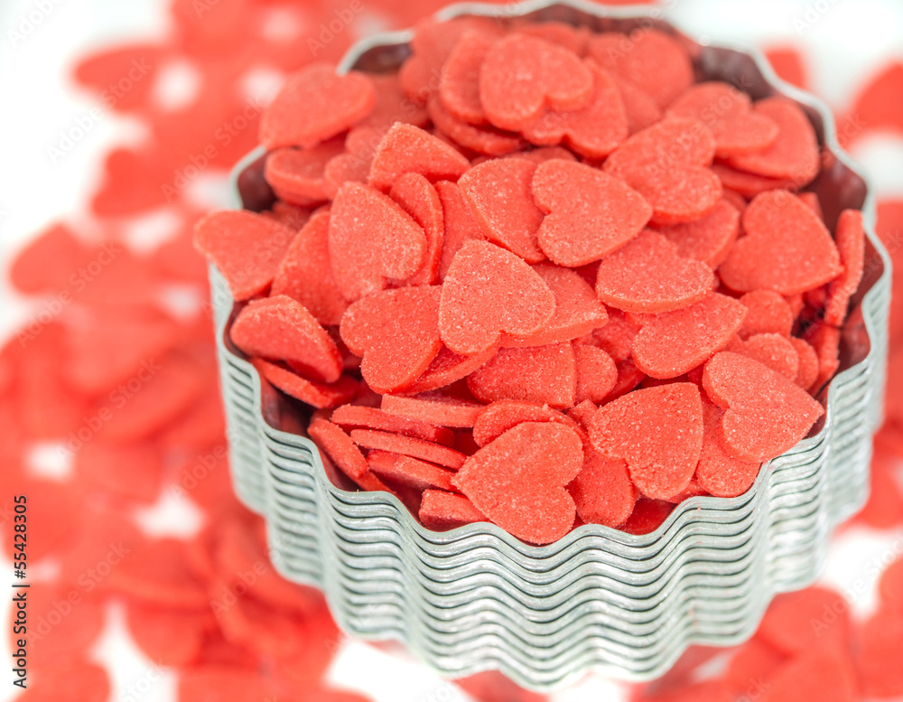 Heart shape confetti for cake decoration Heart shape confetti for cake decoration