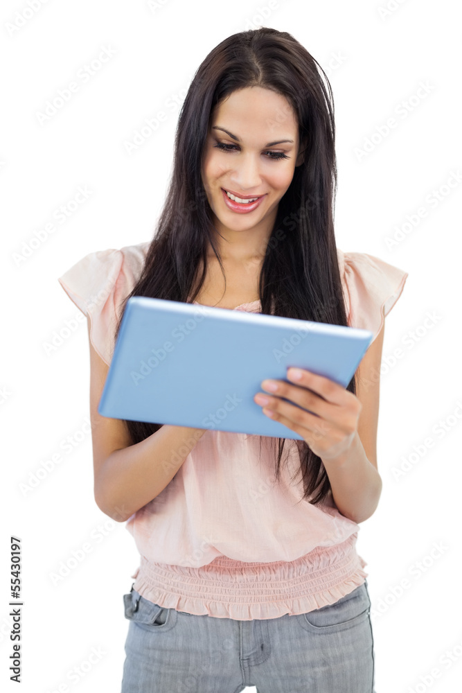 Young woman using tablet pc