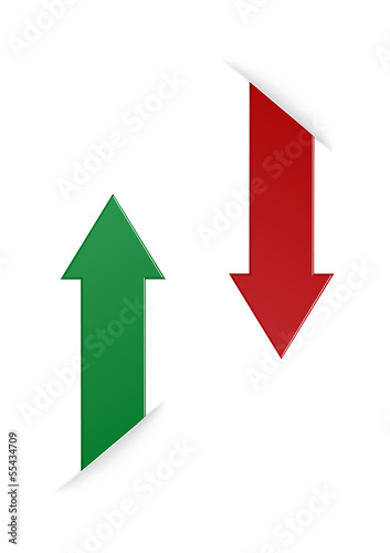 The green and red vertical arrows