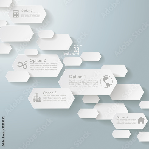 Infographic Long Hexagons 5 Options