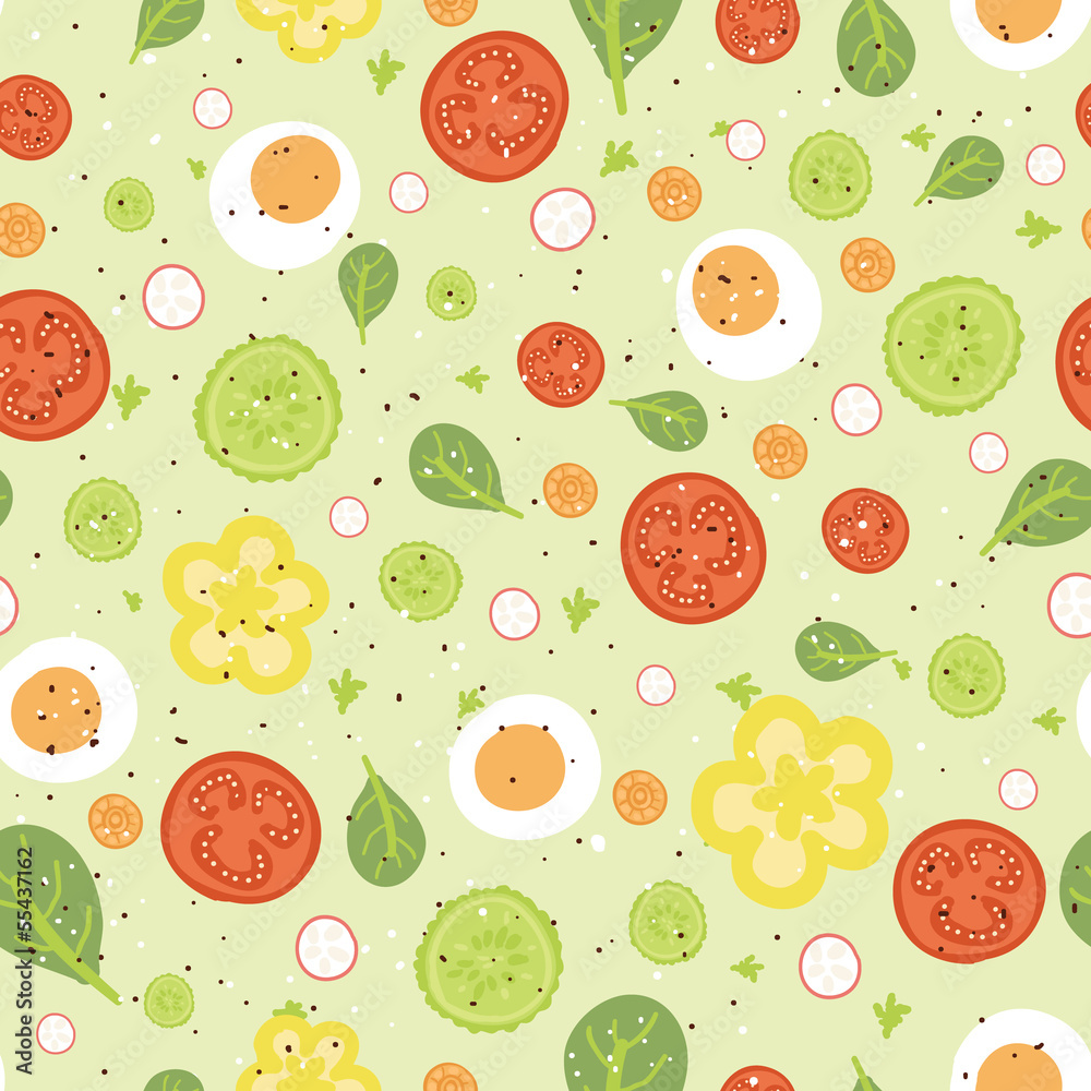 vector fresh salad seamless pattern background with hand drawn vector fresh salad seamless pattern background with hand drawn