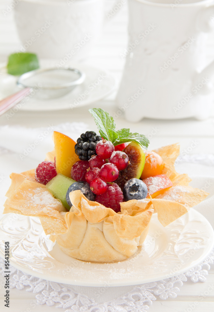 Fruit salad in phyllo dough. Fruit salad in phyllo dough.