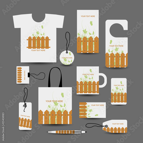 Corporate business objects, wooden style for your design
