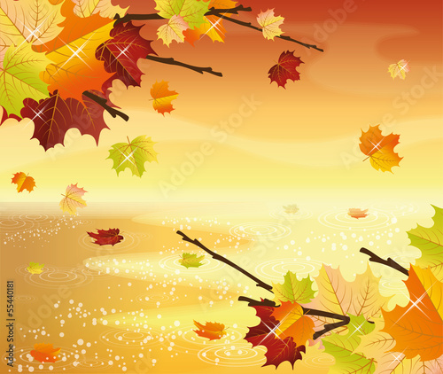 Autumn wallpaper. vector illustration