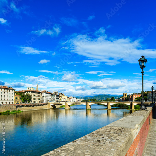 Ponte Grazie bridge on Arno river. Florence or Firenze, Italy.