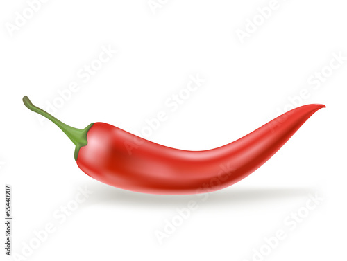 red hot chili pepper on white