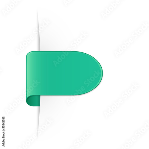 Rounded seagreen label with drop shadow & space for text photo