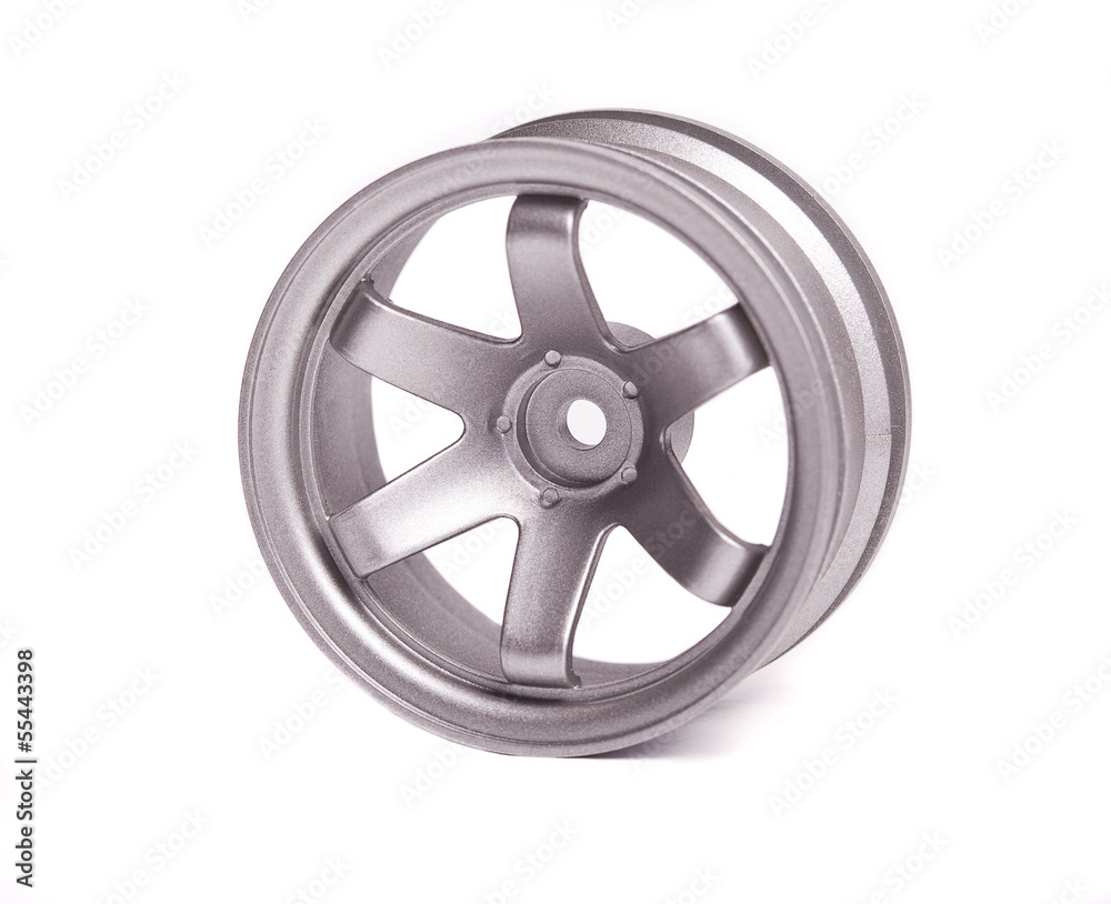 RC silver rim (Volk Racing) isolated on white background