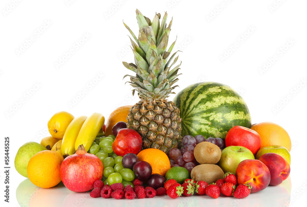 Different fruits isolated on white Different fruits isolated on white