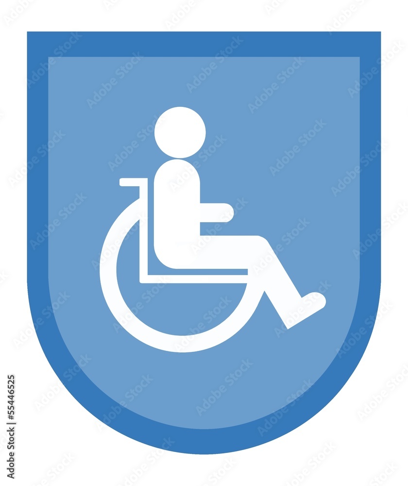 Personne handicapée en fauteuil roulant dans un blason Stock Illustration |  Adobe Stock