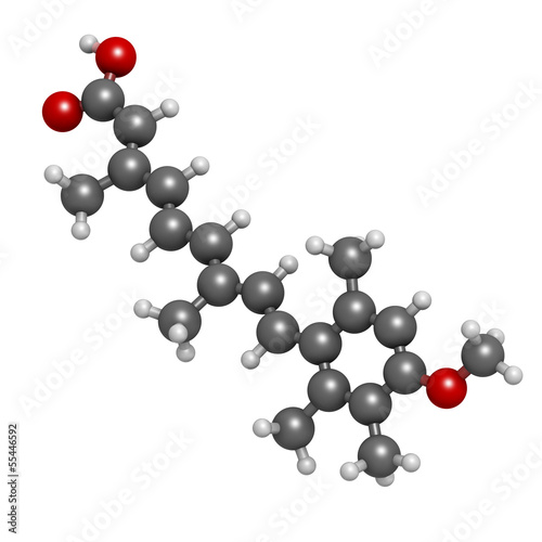 Acitretin psoriasis drug, chemical structure. photo