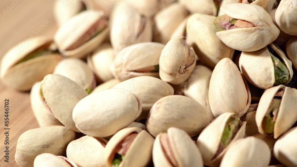 Heap of rotating Pistachios